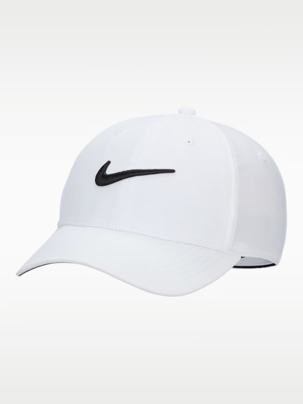 New Nike Club Structured Swoosh Hat White Black Cap FB5625 100 Size L/XL